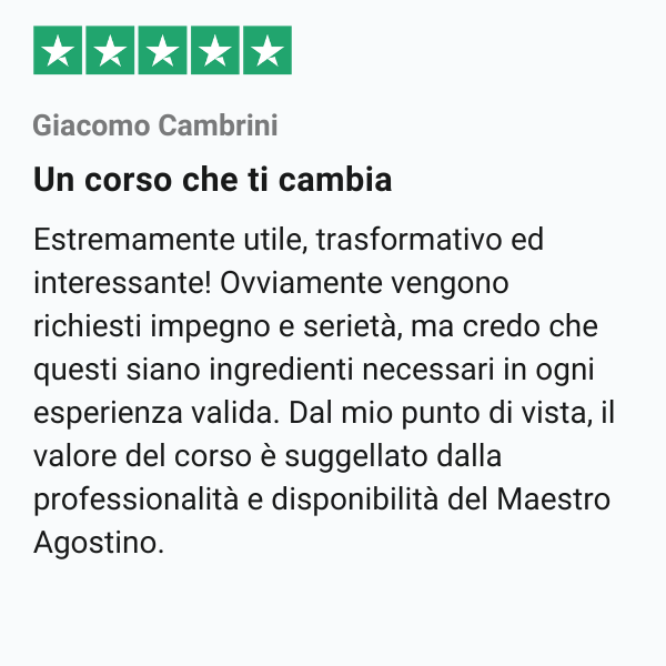 trustpilot review corso mente funzionale giacomo cambrini